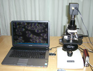 HBIサロンに設置したＬＢＡ専用の顕微鏡